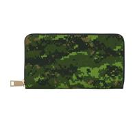 Green Army Digital Camouflage Long Faux Leather Clutch Chic Stylish Women'S Wallets For Modern Women Large Capacity Card Holder And Organizer Pockets Durable Purse Handbag For Everyday Travel