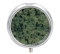 Green Army Digital Camouflage Pill Box Medicine Pill Organizer 3 Compartment Daily Pill Case Small Pill Container Round Pill Holder Travel Pill Box Metal Pill Case for Purse Pocket