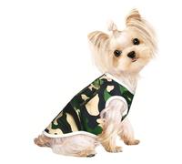 Green Army Digital Camouflage Print Breathable Dog Cat Shirt, Sleeveless Vest, Soft Tank Top For Small Pets