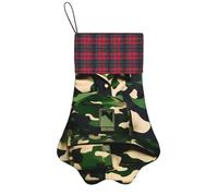 Green Army Digital Camouflage Print Christmas Dog Paw Pet Sock Holiday Fireplace Decor Xmas Seasonal Supplies Gift
