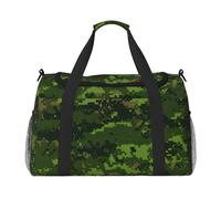 Green Army Digital Camouflage Print Duffel Bag for Travel Weekender Overnight Carry On Bag Women Men Gym Luggage Bag Carry on