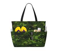 Green Army Digital Camouflage Print Large Capacity Tote Bags Waterproof Sandproof Beach Gym Travel Vacation Picnic,One Size