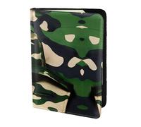 Green Army Digital Camouflage print Leather Card Case Travel Accessories Passport Holder Cover Wallet for Women Men, Black, One Size