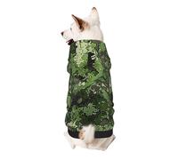 Green Army Digital Camouflage print Printed Dog Hoodie Soft Dog Sweatshirt Cute Cat Dog Clothes for Small Dogs Kitten Puppy, S