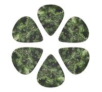 Green Army Digital Camouflage print Printed Guitar Picks 6-Pack with Holder - 0.46mm Funny Guitar Picks for Acoustic Guitar, Electric Guitar, Bass Guitar