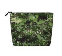 Green Army Digital Camouflage Print Printed Make up Bag Linen Toiletry Bag Personalized Travel Makeup Cosmetic Bag for Women Mom