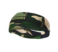 Green Army Digital Camouflage Print Style Functionality Sports Sweatband For Men Women Stretchy Breathable Headband