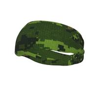 Green Army Digital Camouflage Print Style Functionality Sports Sweatband For Men Women Stretchy Breathable Headband