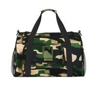 Green Army Digital Camouflage Print Stylish Foldable Carry On Tote with Waterproof Zipper for Weekend Getaways Bag