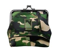Green Army Digital Camouflage Print Stylish Unique Coin Purse Cute Mini Wallet with Kiss Lock Waterproof for Coins