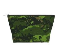 Green Army Digital Camouflage Printed Travel Makeup Bag Trapeze Cosmetic Bag Makeup Case Toiletry Bag Organiser for Women