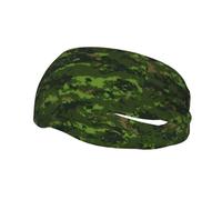 Green Army Digital CamouflageStylish sweat-wicking sports headband, perfect for men and women, fitness, running, and yoga.