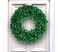 Green Artificial Christmas Wreath,40cm Green Xmas Pine Wreath,DIY Faux Plain Wreaths,Canadian Pine Christmas Wreath,Holiday Pine Wreaths,Christmas Decorati Home Door Wreaths Outdoor