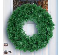 Green Artificial Christmas Wreath, 40cm Xmas Pine Wreath, DIY Faux Plain Wreaths, Canadian Christmas Wreath, Holiday Wreaths, Front Door Wall Decoration (5 Home Door Wreaths Outdoor