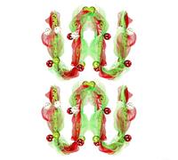 Green Artificial Christmas Wreath With Red Balls Ribbon Indoor Outdoor Holiday Decorations For Front Door Wall Fireplace Staircase Living Room Mantle Table 2.7M
