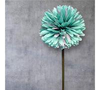 Green Artificial Silk Ball Mum Flower - Single Stem Faux Chrysanthemum for Home (Mint Green)