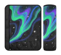 Green Aurora Black Night 2 pcs Car seat Strap Covers, Protects Your Neck and Shoulders, Cute seat Belt Covers for Bag