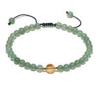 Green Aventurine/Citrine Beaded Anklet Bringing Good Luck and Wealth Handmade Ankle Bracelets for Women Adjustable (8.5-10in)