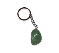 Green Aventurine Keyring, A Stone of Prosperity, Tumbled Semi-Precious Gemstone Key Chain, Healing Crystal, Good Luck Rock (Green Aventurine)