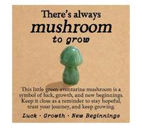 Green Aventurine Mushroom Crystal - Luck Growth New Beginnings Gift for Women, Cute Mushroom Decor for Desk Office Shelf, Graduation Birthday Christmas Good Luck Keepsake, 25x15mm Mini Crystal Mushroo
