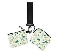 Green Avocado Broccoli Cabbage Women's Change Wallet Card Cases Minimalist Zipper Wallet Coin Bag with Wristlet Strap for Women 2 Pcs, Green avocado broccoli cabbage, One Size, Casual