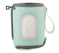 (green) Baby Bottle Warmer Rechargeable Portable Type-C Charging Temperature Adjustable with LED Display Great Heat Retention On-the-go Baby Milk Bottle Cover