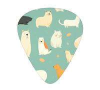 Green background cute pet pictures guitar pick set, 3 different thicknesses, 12 pieces for a variety of instruments