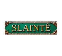 Green Background Gold Lettering Tin Sign Retro Metal Sign for Cafe Bar Pub Home Game Room Gym Club Wall Decoration Vintage Metal Poster 4x16 Inch