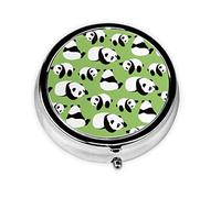 Green Background Panda Mini Medicine Box Storage Container Organizer Portable Pocket Medicine Box Pill Container