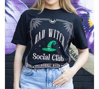 Green Bad Witch Social Club Unisex T-Shirt - Size L, Cotton