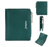 (Green) BAELLERRY N8113 Portable Bi-fold Coin Purse Zipper Pocket Design PU Leather Women Short Wallet