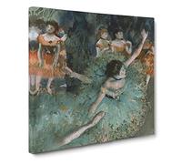 Green Ballet Ballerina Dancers by Edgar Degas Canvas Print 14x14 Inch | Wall Art, Ready to Hang, Gallery Wrapped, Fade-Resistant Inks, Securely Packaged, UK Made