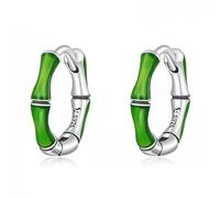 Green Bamboo Ear Buckles Elegant Stud Earrings for Women Gift