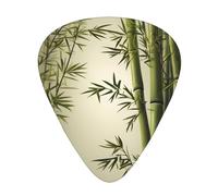 Green Bamboo Printed pick set - 12 pieces, thin, medium and thick guitar picks, suitable for guitar, bass, electric guitar and ukulele