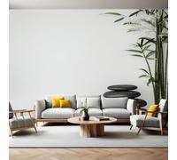 Green Bamboo Wall Mural 250 x 180 cm Orchid and Black Stone Non-Woven Art Print Wallpaper Mural for Walls Living Room Bedroom TV Background Boys Girls Kids Rooms Decoration