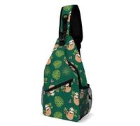 Green Banana Leaves Cute S-Loth Unisex Sling Bag Small Shoulder Bags With Zipper Crossbody Backpack For Travel Sports Business