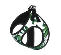 Green Banana Leaves Print Pet Leash Vest,Breathable Mesh Pet Harness, Reflective For Small Medium Dogs Safe Easy Walking