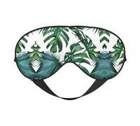 Green Banana Leaves Sleep Mask Night's Sleep Soft Eye Mask Adjustable Strap Works Nap Position Sleeping Aid