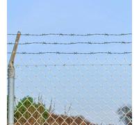 Green Barbed Wire Hot Dip Galvanised Steel 100m Length Garden Construction Heavy Duty Wire Mesh for Securing Properties Ideal for Outdoor and Mounting