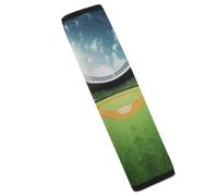 Green Baseball Field Backdrop Car Seat Belt Cover Soft Comfortable Shoulder Seatbelt Pads Cover Seat Belt Pad for Suitable for Car Interior Accessorie