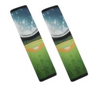 Green Baseball Field Backdrop Car Seat Belt Cover Soft Comfortable Shoulder Seatbelt Pads Cover Seat Belt Pad for Suitable for Car Interior Accessorie