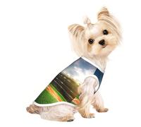 Green Baseball Field Backdrop print Dog Clothes T Shirts for Small Dogs Breathable Puppy Kitten Dog Shirts for Pet Dogs Cats