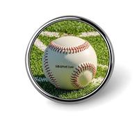 Green Baseball Field Backdrop Round Badge Personalized Metal Lapel Pin Badges Fit Clothing Bags Hat Humorous Printed Brooch Badge Party Decorations Accessories for Men Women