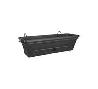 Green Basics 50cm Black Balcony Planter with Rack Water Reservoir Indoor Use