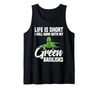 Green Basilisk Lizard Lover Exotic Reptile Keeper Tank Top