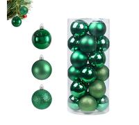 Green Baubles for Christmas Tree Decorations, 24 Pcs 3cm Green Shatterproof Christmas Baubles with Strings, green christmas tree baubles, Mini Xmas Ball Ornaments for Holiday, Wedding, Party