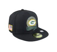 Green Bay Packers Cap Adult NFL New Era Black Fitted Hat - New