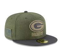 Green Bay Packers Cap (Size 7 1/2) New Era Salute To Service Hat - New