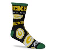 Green Bay Packers End To End Big Logo Socks, Black