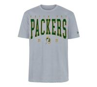 GREEN BAY PACKERS New Era Cap NFL Oversized T-Shirt Satin Applique Patch Logo Heather Gray Unisex